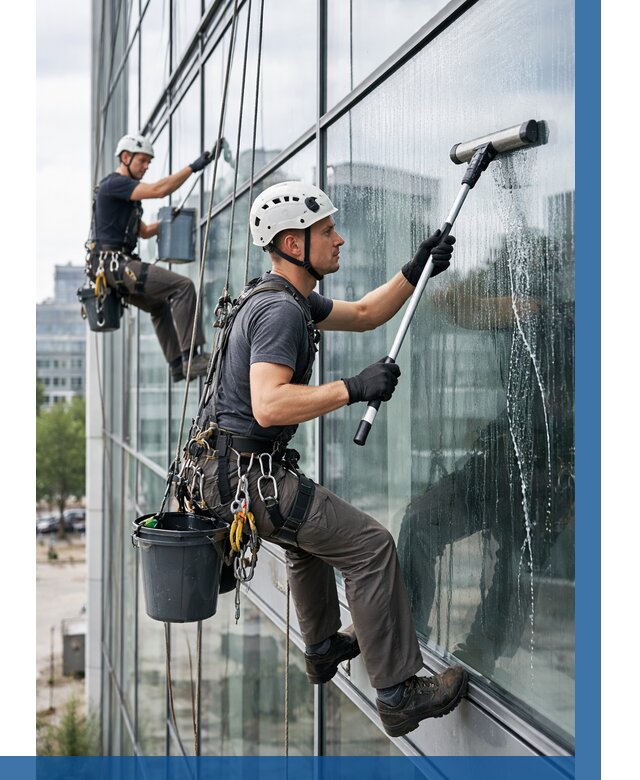 Мойка витражей альпинистами в Борисоглебске от 728 р. под ключ|ВЫСОТНИК-Брс