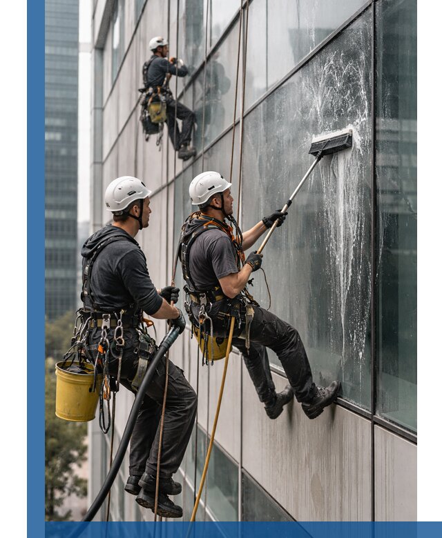 Профессиональная высотная мойка фасадов зданий в Борисоглебске