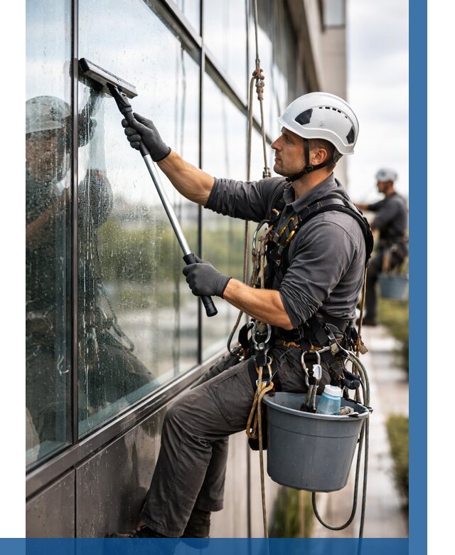 Мойка стеклянных фасадов в Борисоглебске от 208 р. | ВЫСОТНИК-Брс