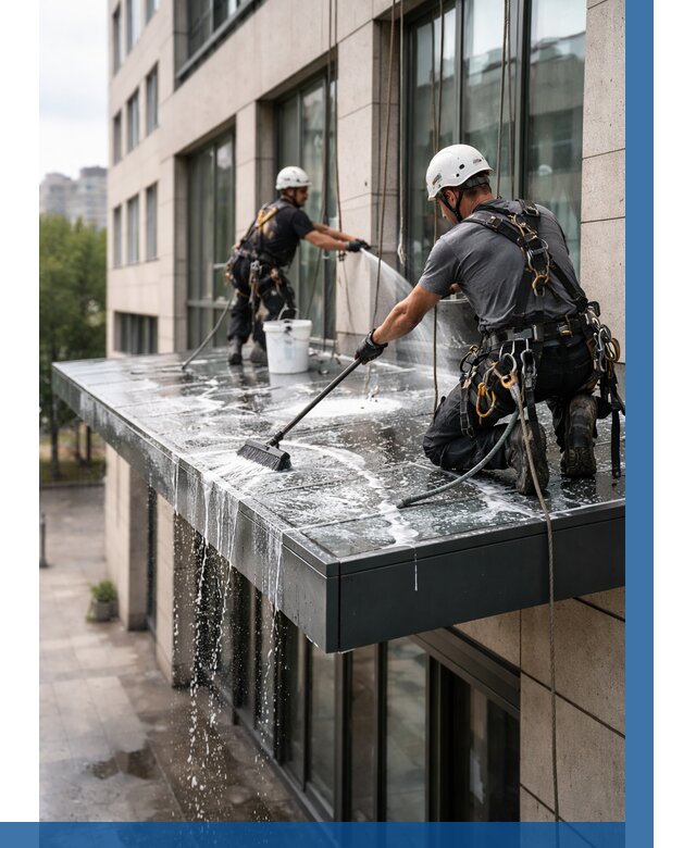 Мойка козырьков и навесов в Борисоглебске от 3641 р. | ВЫСОТНИК-Брс