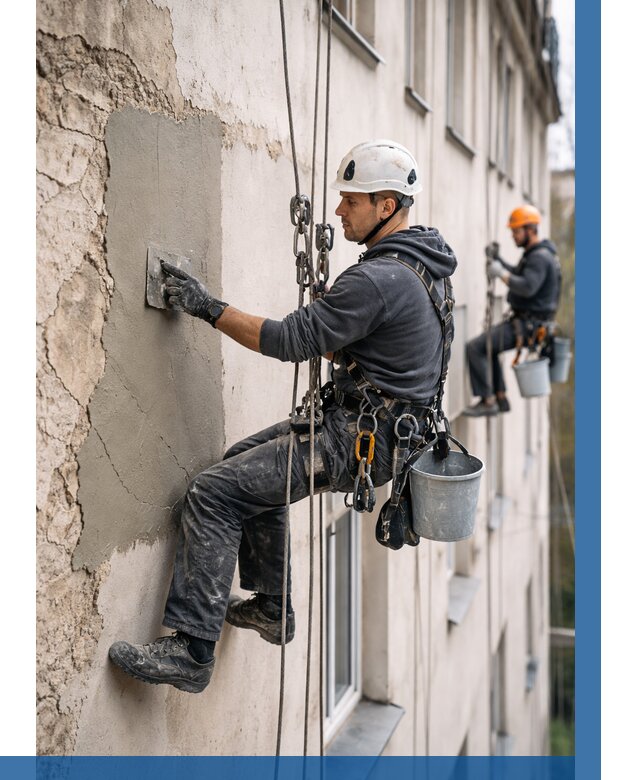 Восстановление штукатурки фасада в Борисоглебске от 1248 р. | ВЫСОТНИК-Брс