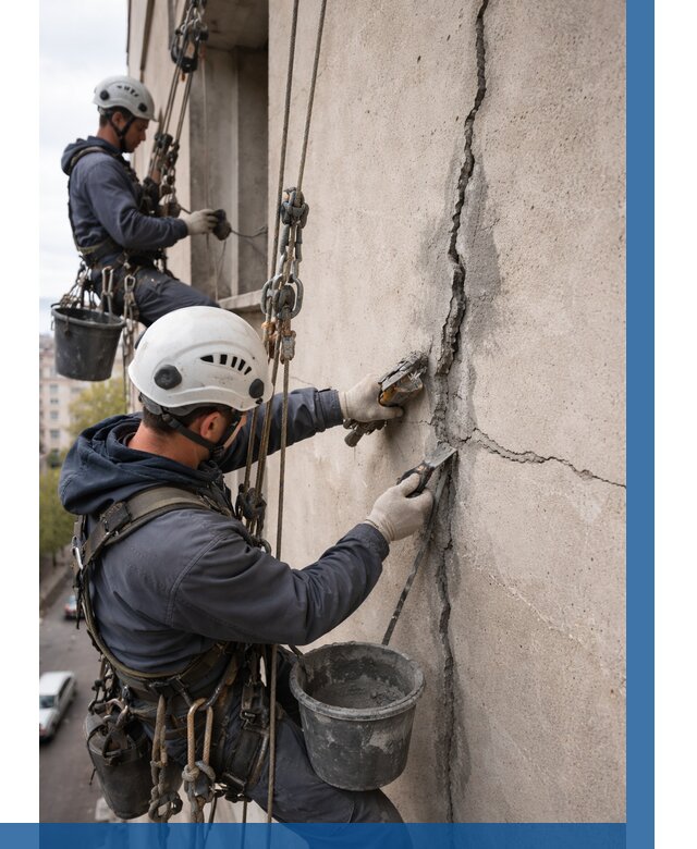 Заделка трещин на фасаде в Борисоглебске от 936 р. | ВЫСОТНИК-Брс