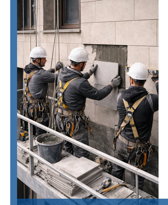 Ремонт облицовки фасада плиткой в Борисоглебске с гарантией