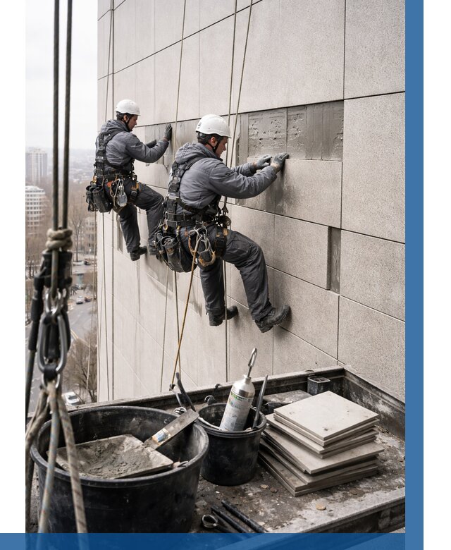 Ремонт фасада из керамогранита в Борисоглебске от 2601 р. | ВЫСОТНИК-Брс