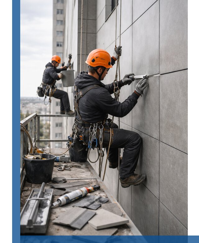 Профессиональный ремонт фасада из керамогранита в Борисоглебске