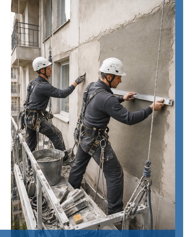 Штукатурка фасада на высоте в Борисоглебске от 936 р. | ВЫСОТНИК-Брс