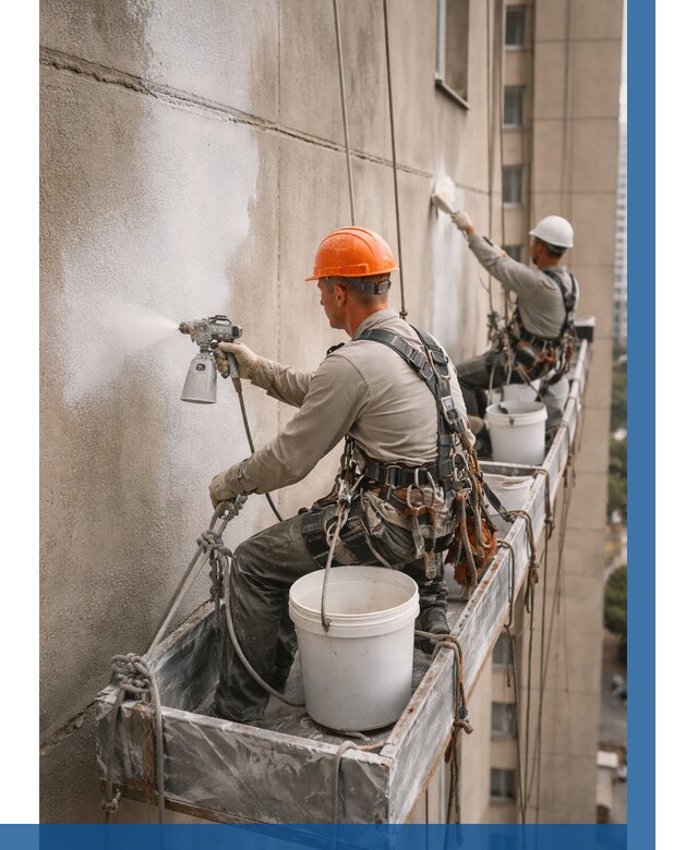 Грунтовка фасада на высоте в Борисоглебске от 125 р. | ВЫСОТНИК-Брс