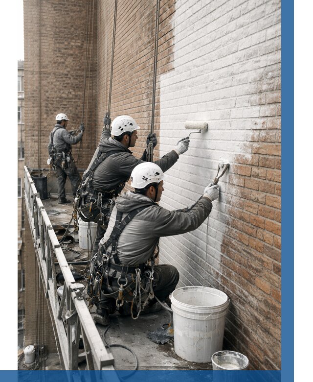 Покраска кирпичного фасада в Борисоглебске от 364 р. | ВЫСОТНИК-Брс