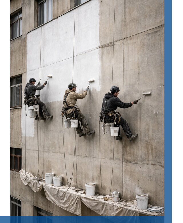 Покраска бетонного фасада в Борисоглебске от 364 р за м2 | ВЫСОТНИК-Брс