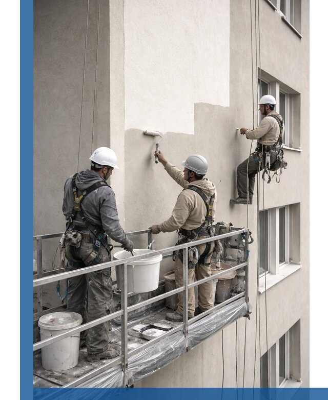 Покраска оштукатуренного фасада в Борисоглебске под ключ с гарантией