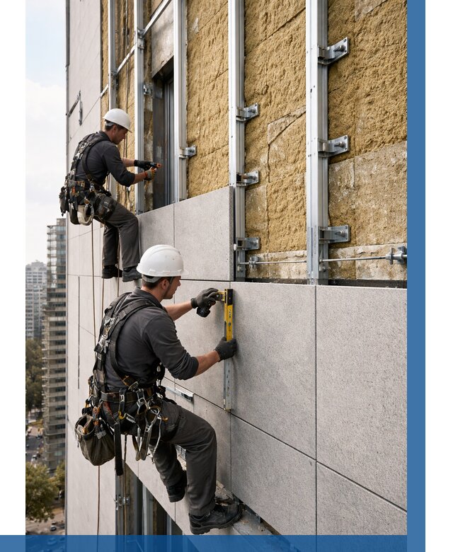 Монтаж вентилируемого фасада в Борисоглебске от 3641 р. | ВЫСОТНИК-Брс