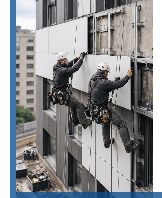 Монтаж композитных панелей фасада в Борисоглебске под ключ