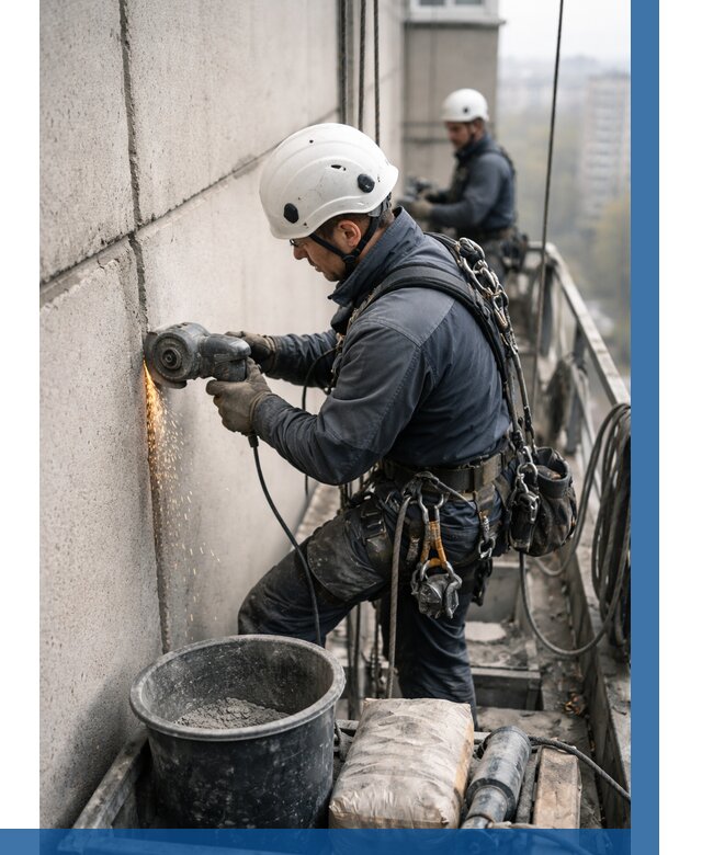 Штробление межпанельных швов в Борисоглебске от 1248 р. | ВЫСОТНИК-Брс