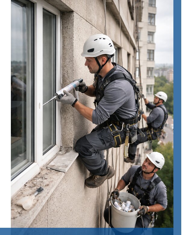 Герметизация оконных швов снаружи в Борисоглебске от 1561 р. | ВЫСОТНИК-Брс