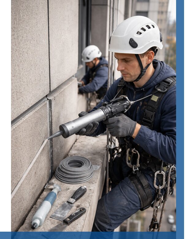 Герметизация деформационных швов фасада в Борисоглебске от 728 | ВЫСОТНИК-Брс