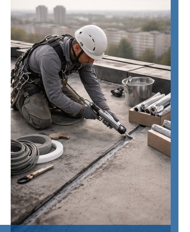 Герметизация швов кровли в Борисоглебске от 468 р./м2 | ВЫСОТНИК-Брс