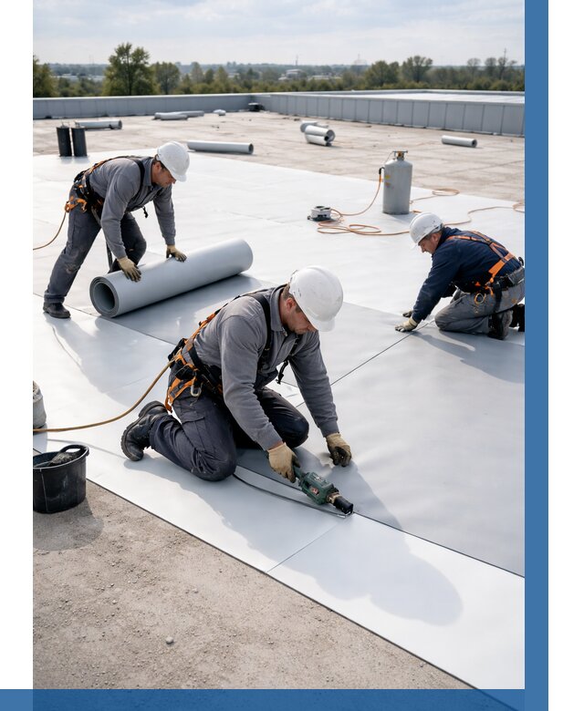 Монтаж мембранной кровли под ключ в Борисоглебске от 1248 р. | ВЫСОТНИК-Брс