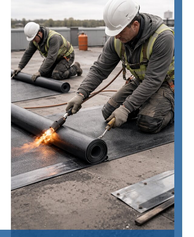 Монтаж наплавляемой кровли в Борисоглебске от 884 р. — ВЫСОТНИК-Брс