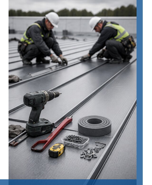 Монтаж фальцевой кровли в Борисоглебске от 1873 р. | ВЫСОТНИК-Брс