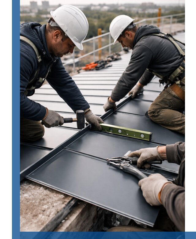 Монтаж фальцевой кровли в Борисоглебске для промышленных зданий