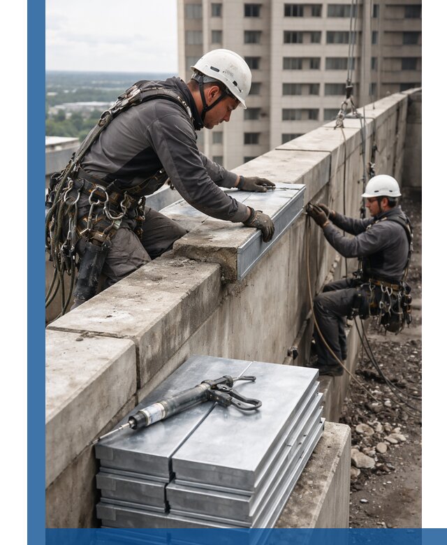 Замена парапетных крышек и установка новых в Борисоглебске