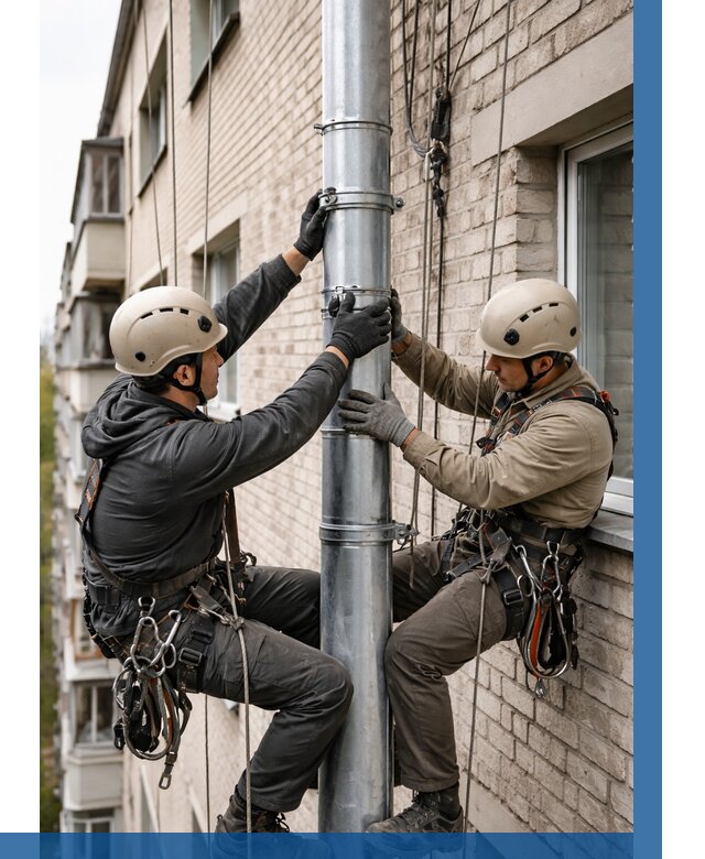 Замена водосточных труб в Борисоглебске от 6763 р. | ВЫСОТНИК-Брс