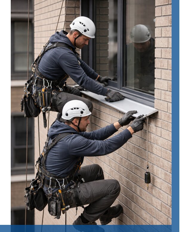 Монтаж оконных отливов под ключ в Борисоглебске от 3641 р. | ВЫСОТНИК-Брс