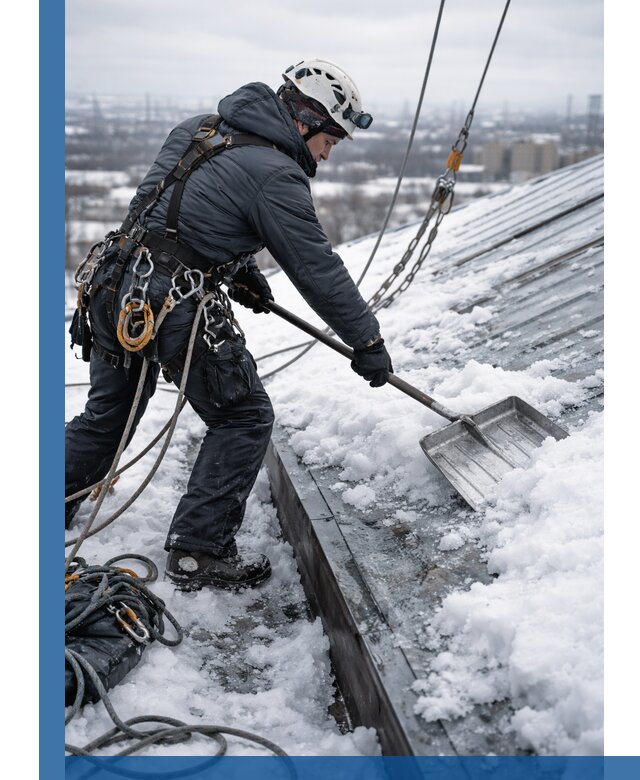 Профессиональная очистка кровли от снега и наледи в Борисоглебске