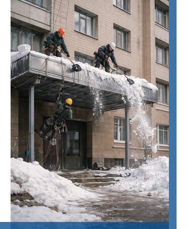 Очистка козырьков от снега в Борисоглебске от 3641 р. | ВЫСОТНИК-Брс