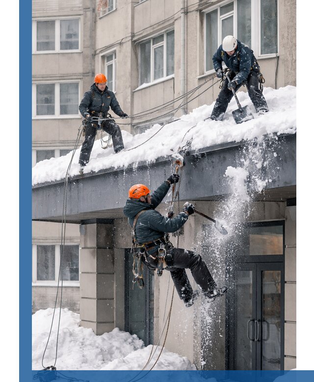 Безопасная очистка навесов от снега в Борисоглебске круглогодично