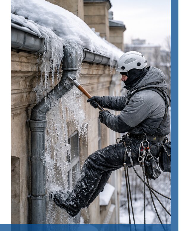 Очистка водостоков от льда в Борисоглебске от 3641 р. | ВЫСОТНИК-Брс