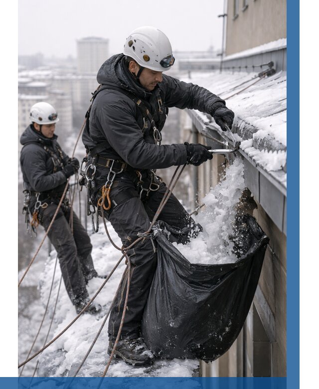 Аварийная очистка крыши в Борисоглебске под ключ от 312 р. | ВЫСОТНИК-Брс