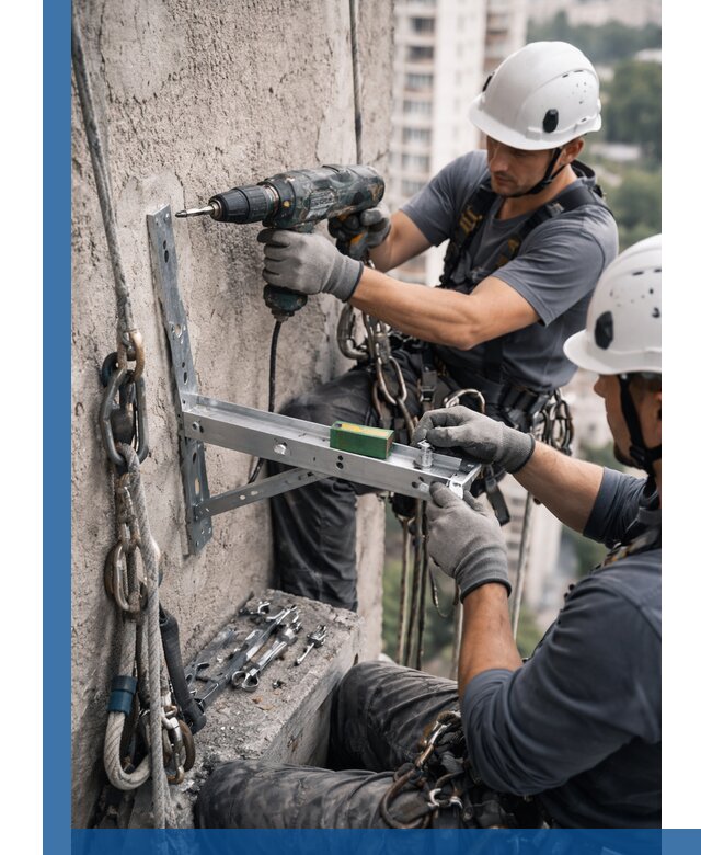 Установка кронштейнов кондиционера и крепежа в Борисоглебске