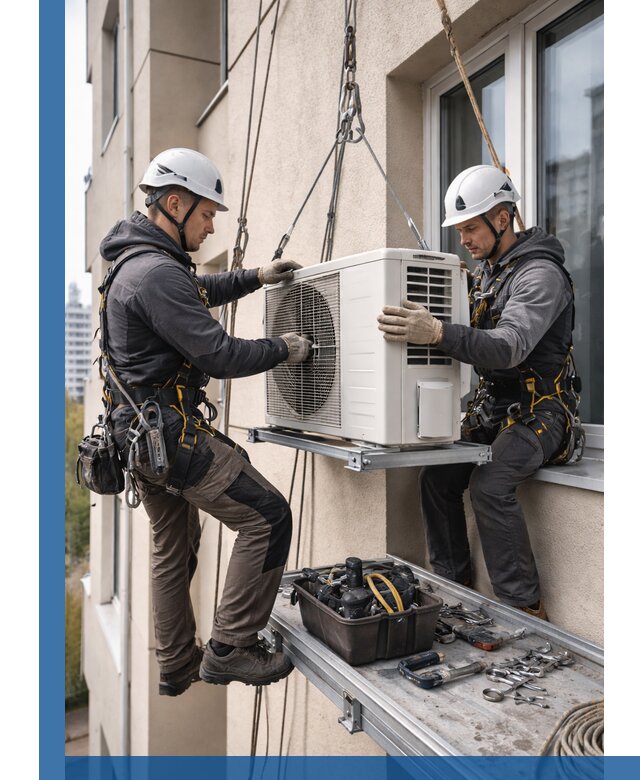 Перенос внешнего блока кондиционера в Борисоглебске с монтажом и крепежом