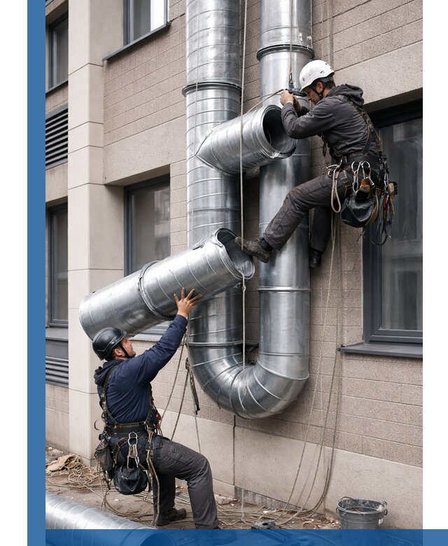 Монтаж фасадных воздуховодов в Борисоглебске с герметизацией и крепежом