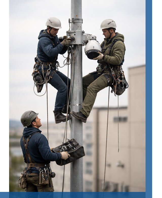 Установка видеокамер на мачте в Борисоглебске от 8843 р. | ВЫСОТНИК-Брс