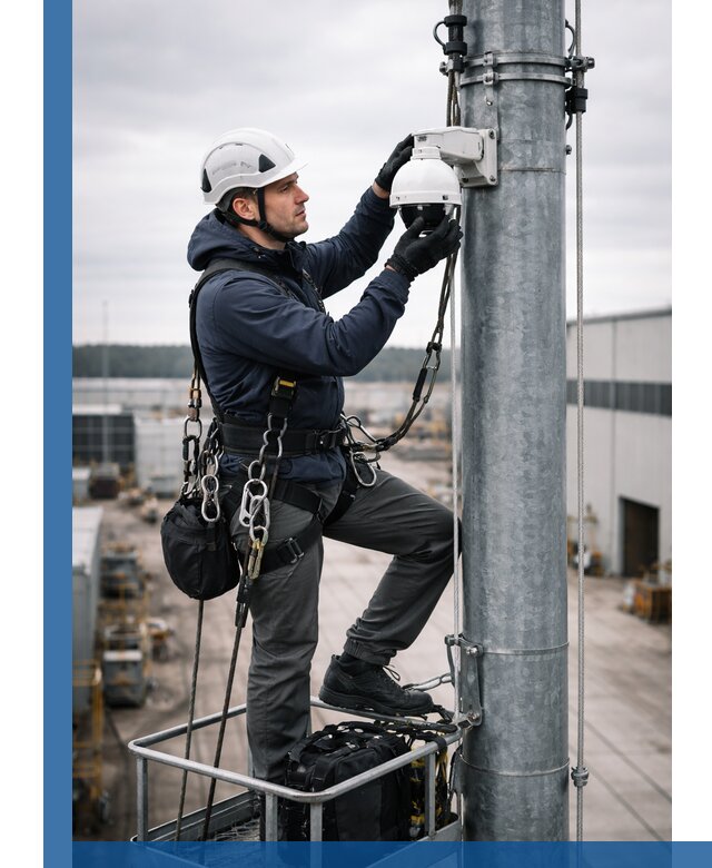 Профессиональная установка видеокамер на мачте в Борисоглебске