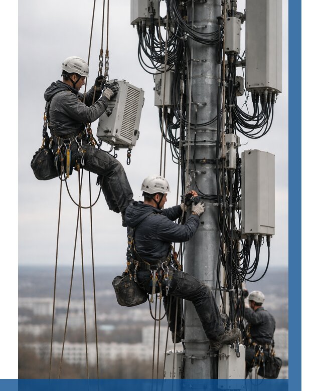 Монтаж оборудования связи на мачте в Борисоглебске от 7803 р. | ВЫСОТНИК-Брс