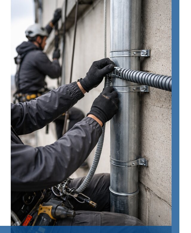 Монтаж гофры для кабеля в Борисоглебске от 312 р. | ВЫСОТНИК-Брс