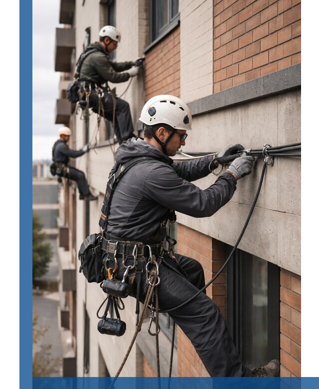 Крепление кабеля на фасаде монтаж и крепеж в Борисоглебске