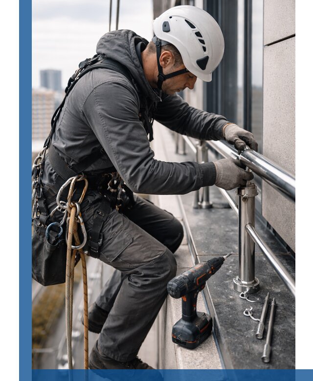 Монтаж ограждений на высоте в Борисоглебске для зданий и конструкций