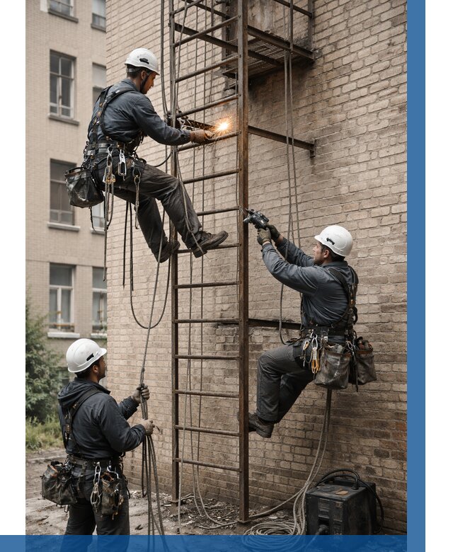 Ремонт пожарной лестницы в Борисоглебске от 7803 р. | ВЫСОТНИК-Брс