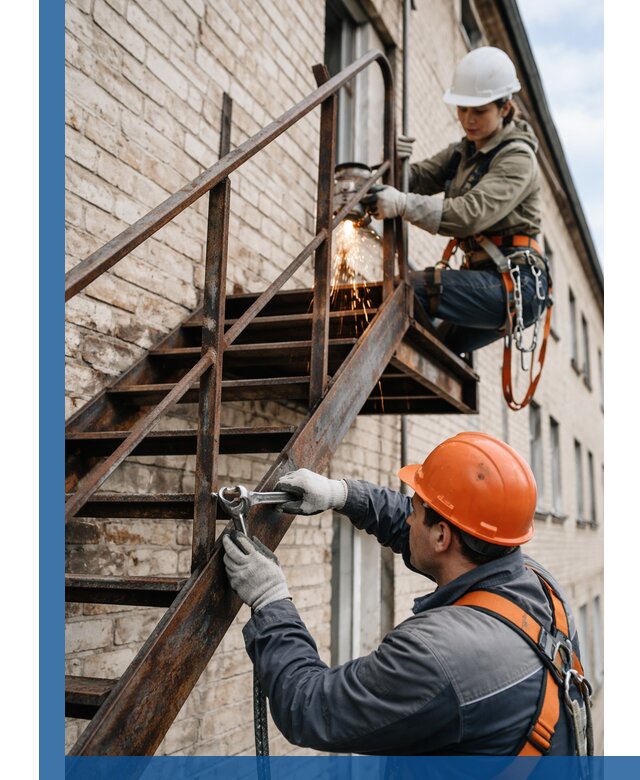 Ремонт и восстановление пожарных лестниц с выездом в Борисоглебске