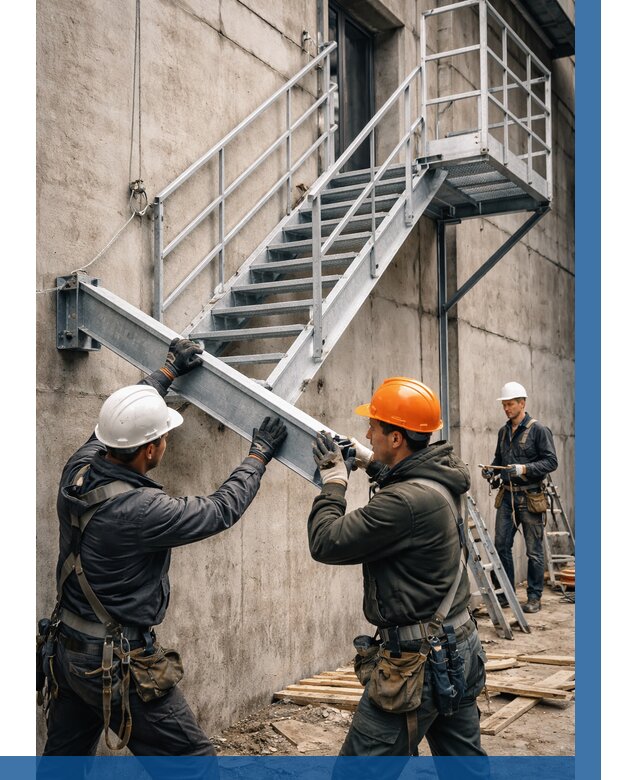 Монтаж металлических лестниц в Борисоглебске от 15606 р. | ВЫСОТНИК-Брс