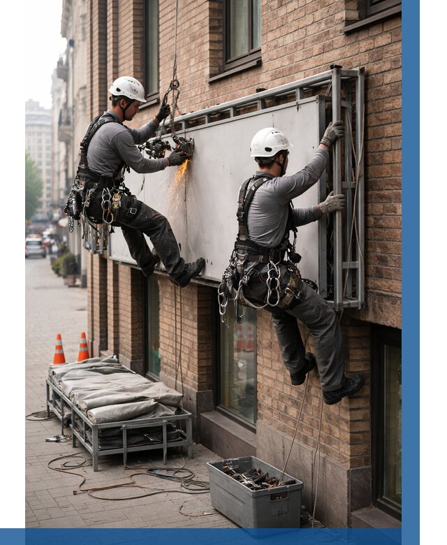 Демонтаж рекламной вывески в Борисоглебске от 6763 р. | ВЫСОТНИК-Брс