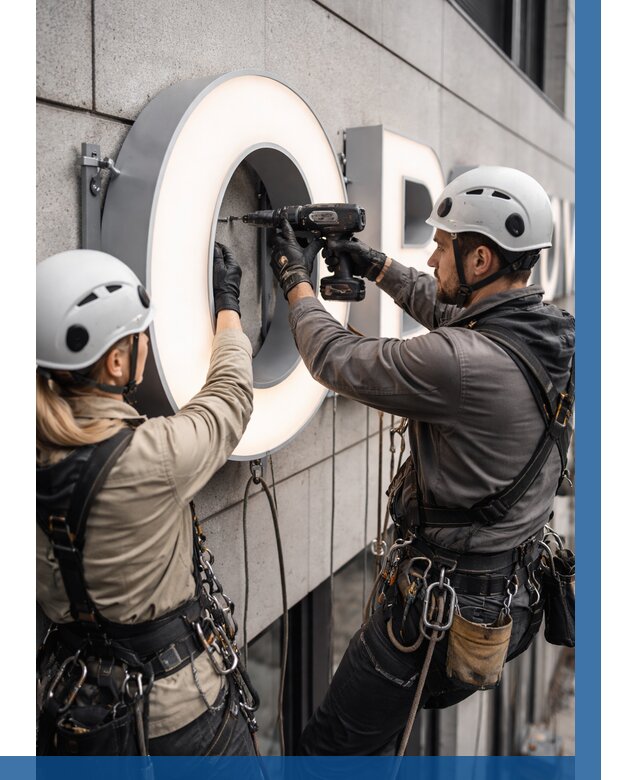 Монтаж световых букв в Борисоглебске от 3121 р. под ключ ВЫСОТНИК-Брс