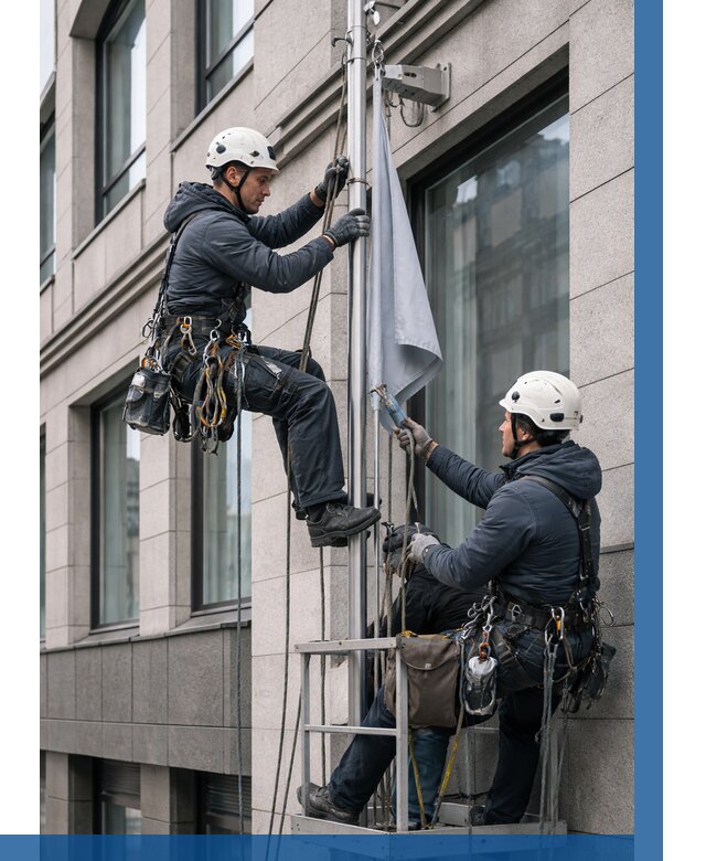 Установка флагов на фасаде в Борисоглебске от 4682 р. | ВЫСОТНИК-Брс