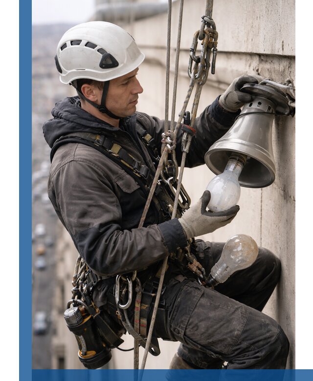 Замена ламп на высоте в Борисоглебске профессионально и быстро