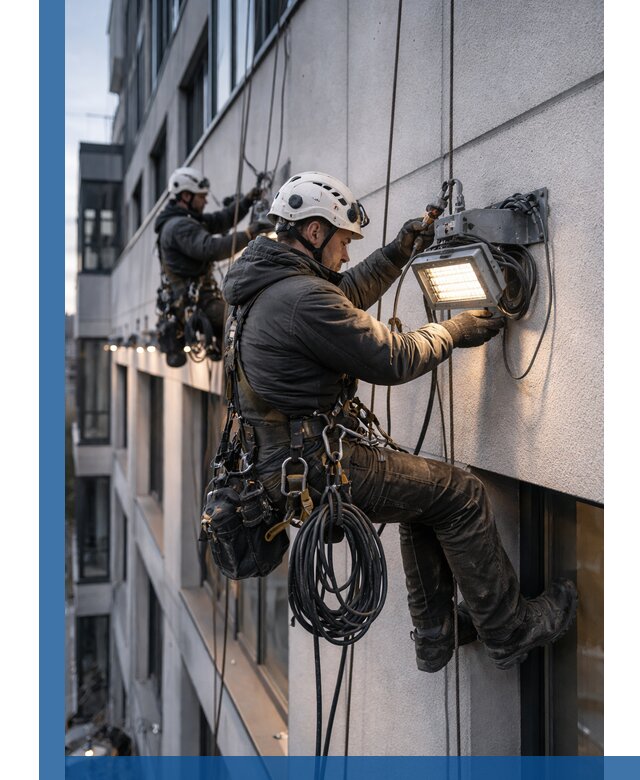 Монтаж фасадного освещения в Борисоглебске установка и подключение