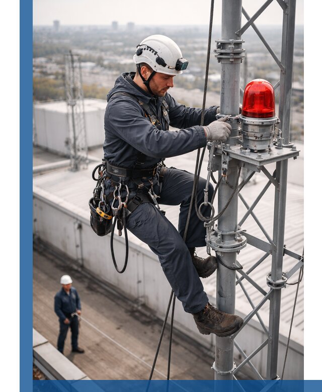 Монтаж заградительных огней и обслуживание объектов в Борисоглебске